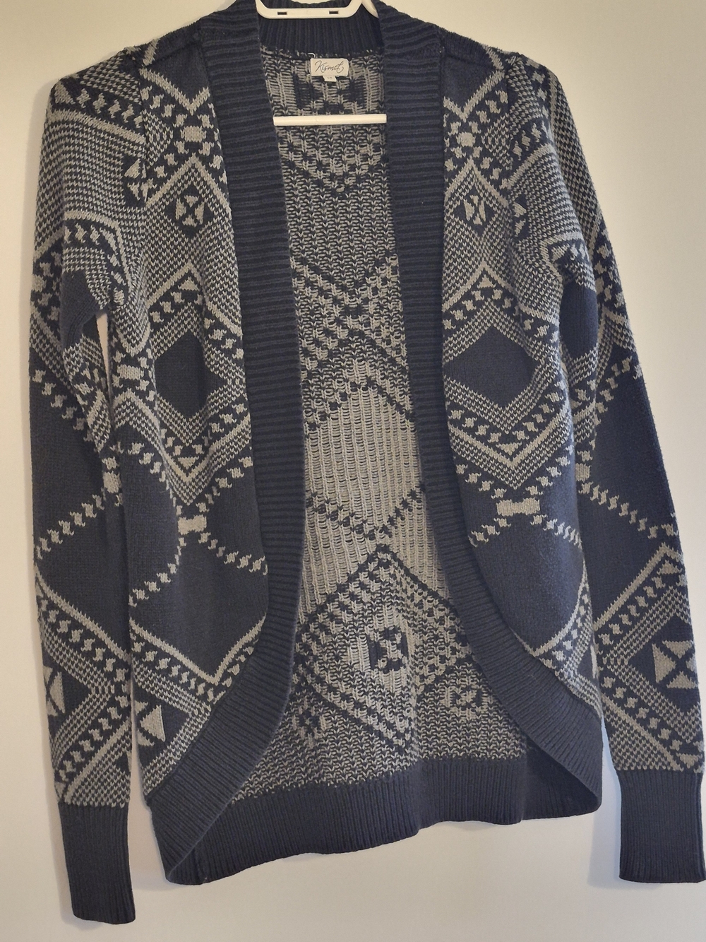 Open-Front Patterned Cardigan